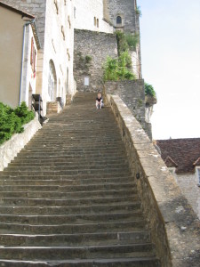 Steps at Rocamadour that pilgrims were meant to climb on their knees