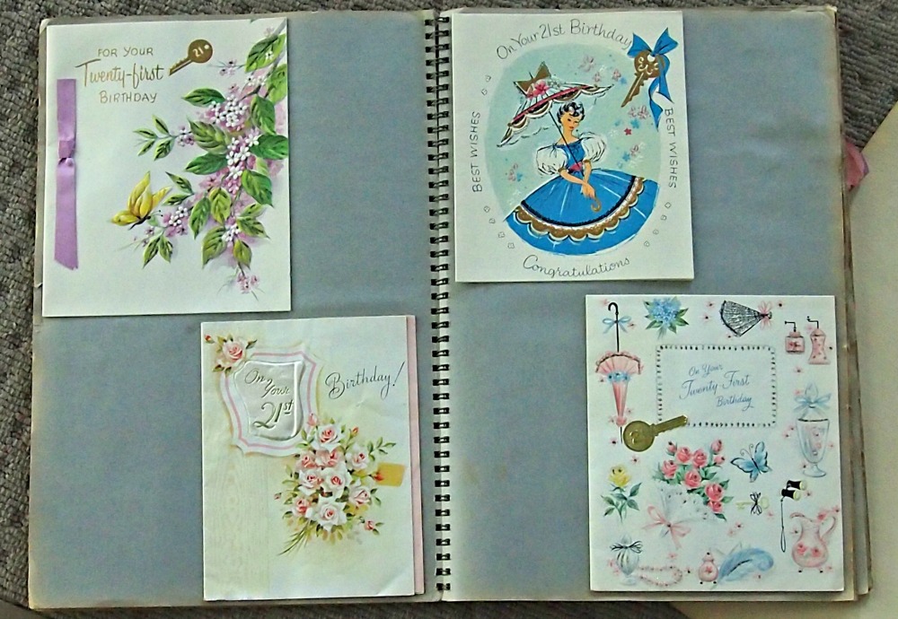 Scrap book of 21st birthday cards