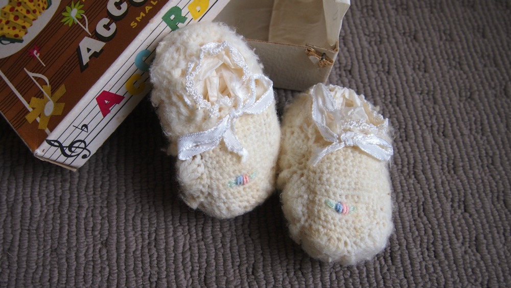 Mum's white booties.