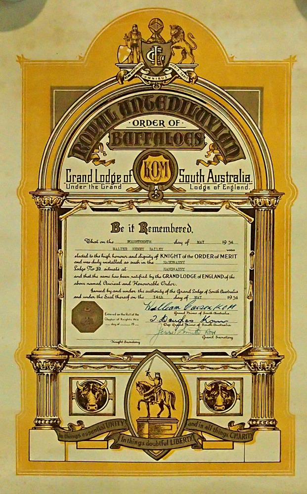 My grandfather's lodge knighthood