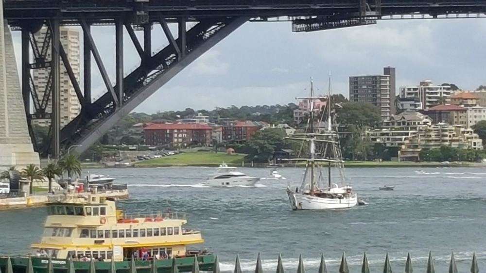 Boats under the Harbour Bridge