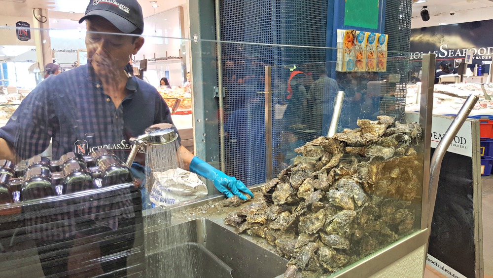 Oyster shucking.