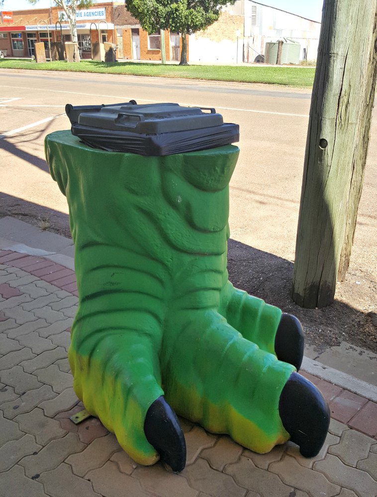 dinosaur foot wheelie bin covers.