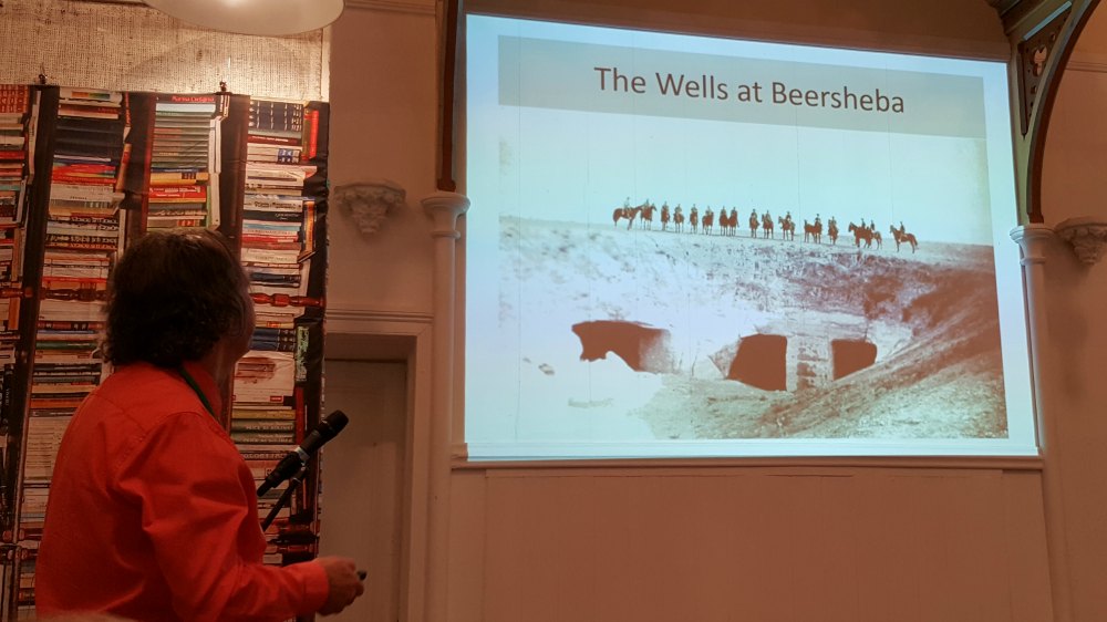 Tom Thompson telling us about the photos in ‘To Beersheba 1917’