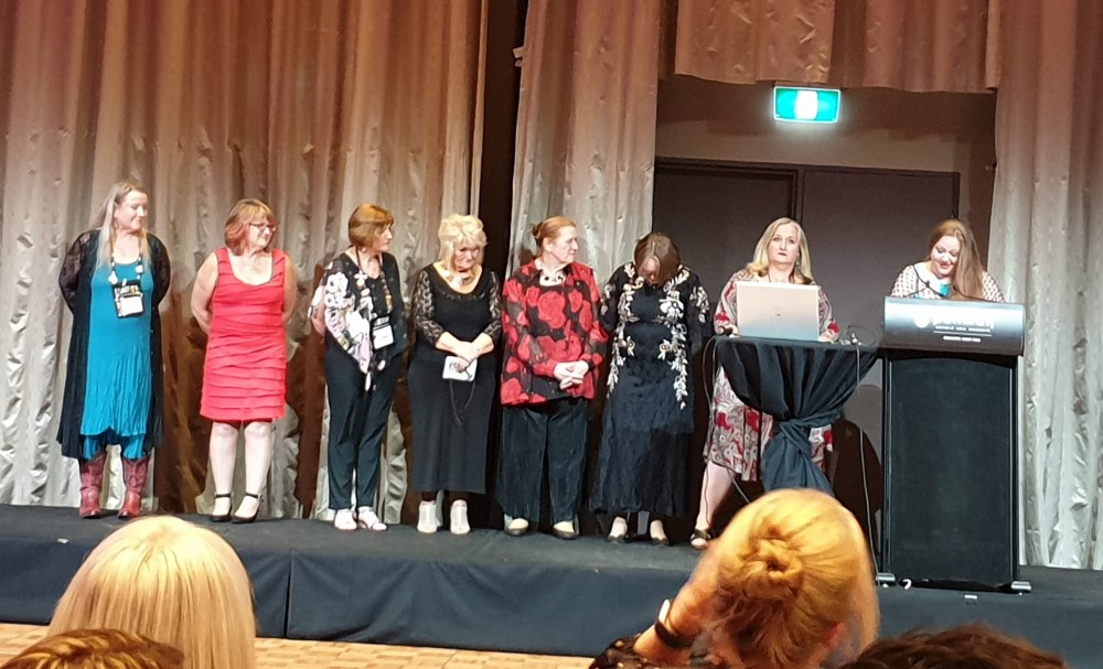 Amy Andrews receiving her life membership, 2019 Romance Writers of Australia conference