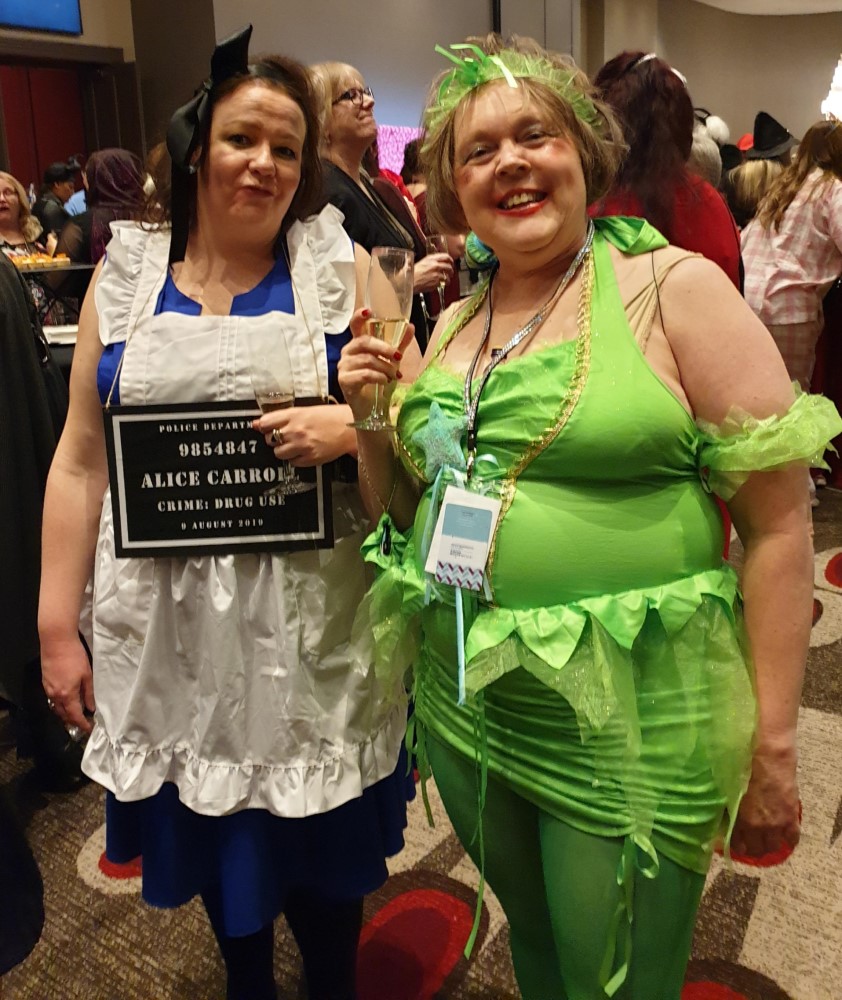 Harlequin publisher Rachael Donovan with author Alison Stuart, 2019 Romance Writers of Australia conference