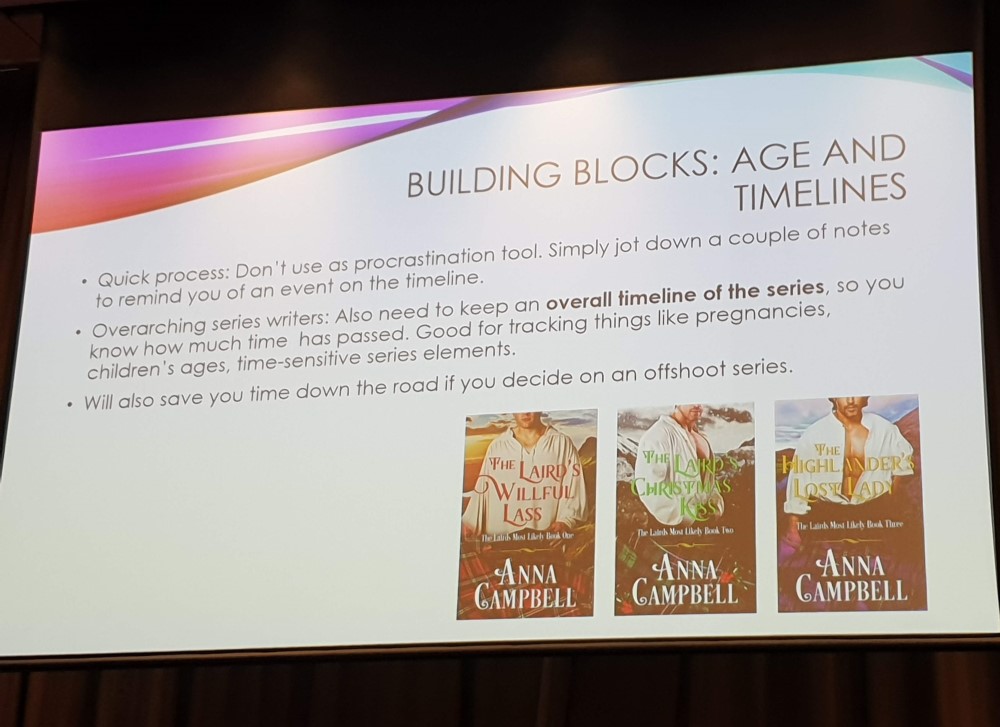 Nalini Singh's talk on writing series, 2019 Romance Writers of Australia conference