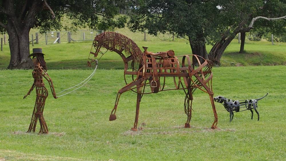 Sculpture on the Farm. Dusty Days in the Saddle by Sam Anderson.