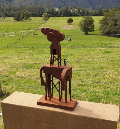 Sculpture on the Farm. Waiting for Rain by Jimmy Rix.