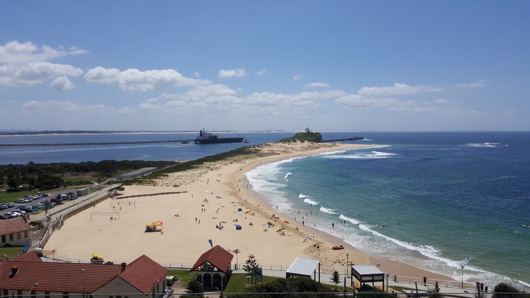 View over Nobbys Beach, Newcastle, Australia