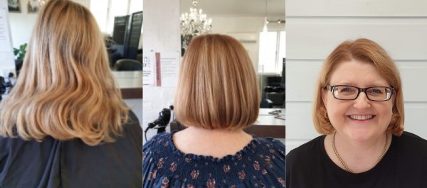 Cathryn before and after haircut photos